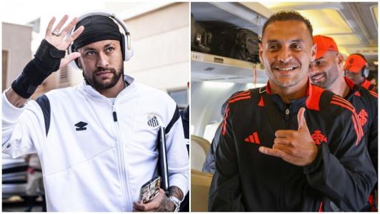 Neymar, do Santos, e Alan Patrick, do Inter, são amigos e entram em campo como adversários pelo Brasileirão