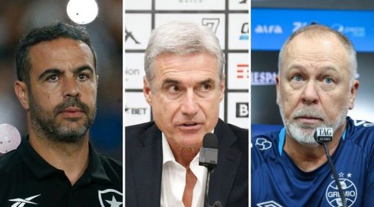 Da esquerda para direita, os técnicos Artur Jorge, Luís Castro e Mano Menezes