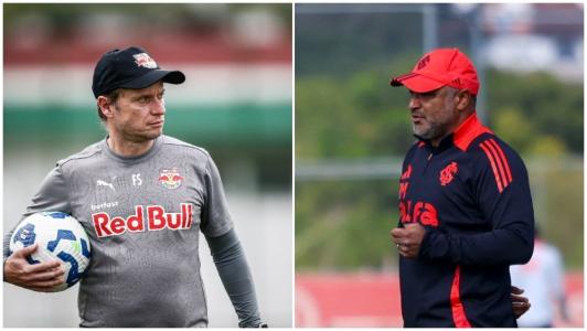 Técnicos Fernando Seabra, do RB Bragantino, e Roger Machado, do Internacional