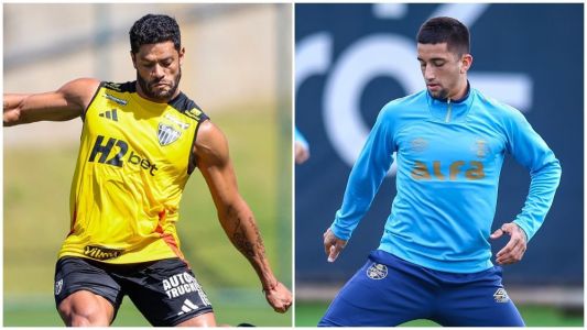 Hulk, do Atlético, e Olivera, do Grêmio, serão titulares neste domingo (17)