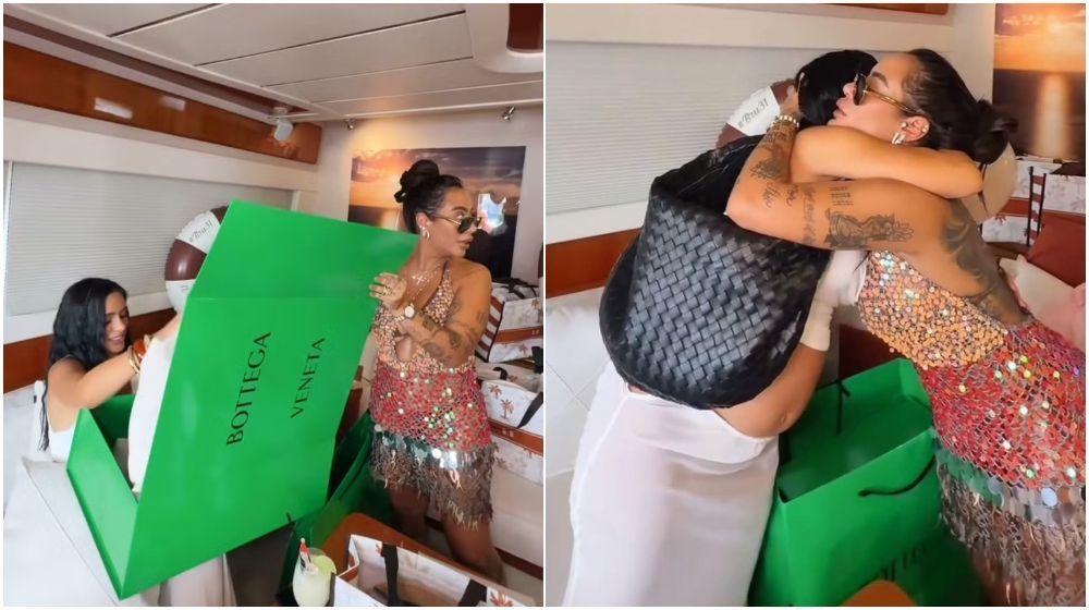 Namorada de Gabigol, irmã de Neymar presenteia Bruna Biancardi com bolsa de luxo