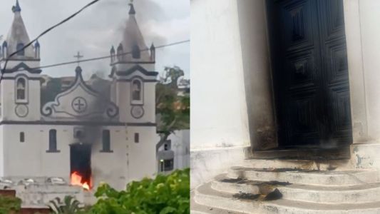 Primeira igreja matriz de MG, patrimônio tombado, é danificada após incêndio criminoso