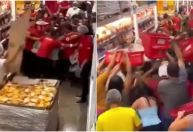 Vídeo: promoção de ‘miojo’ atrai multidão e gera tumulto dentro de supermercado no RN