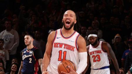 O armador Jalen Bruson em vitória do Knicks sobre o Cavaliers