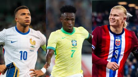 Mbappé, Vini Jr e Haaland ocupam posições de destaque no ranking