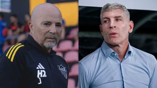 Jorge Sampaoli, do Atlético, e Martín Palermo, do Fortaleza