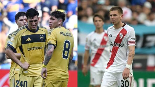 Lautaro Di Lollo e Carlos Palacios, do Boca Juniors, e Franco Mastantuono, do River Plate, lamentam eliminações no Mundial