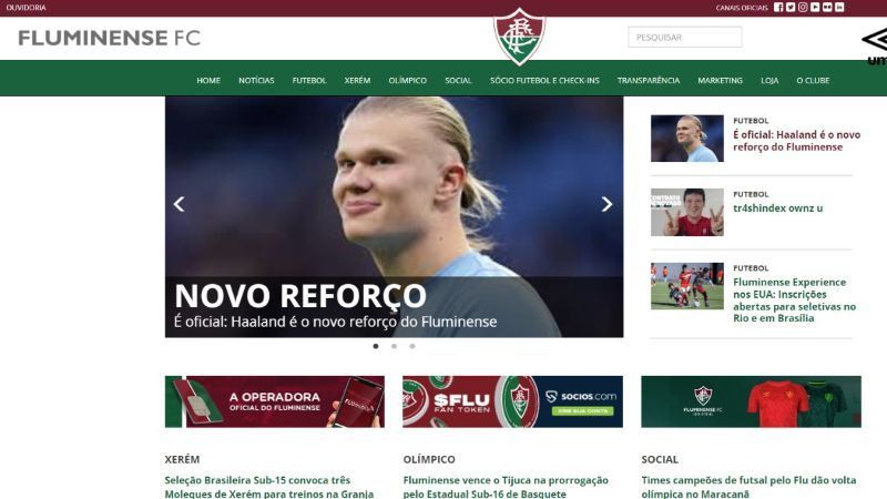 Fluminense sofre ataque hacker e 'anuncia' contratação de Haaland, do Manchester City