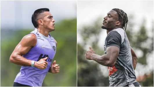 Tomás Cuello, do Atlético, e Ronaldo Tavares, do Athleitic