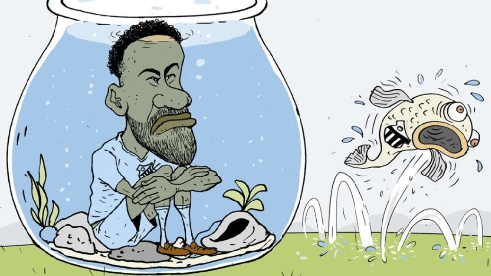 Charge do Duke | Neymar no Santos em busca de vida
