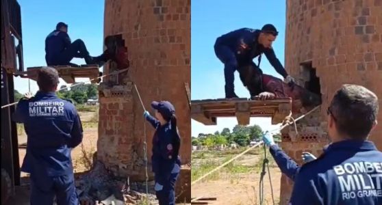Homem em situação de rua fica preso em chaminé por dois dias no RS; veja vídeo do resgate
