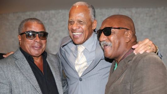 Campeões da Copa de 70, Jairzinho, Dadá Maravilha e Caju, posam para foto