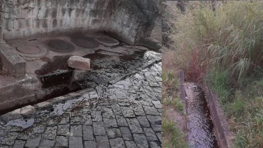 Fotos mostram óleo escorrendo em direção à nasceste