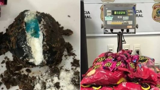 Francesa tentava transportar 8kg de bombons recheados com cocaína