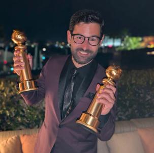 Fred Burle durante cerimônia do Globo de Ouro que premiou 'O Agente Secreto'