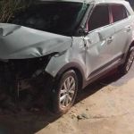 Na madrugada, carro capota no Anel Rodoviário após excesso de velocidade