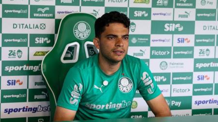 O atleta Bruno Rodrigues, do Palmeiras, em entrevista na Academia de Futebol