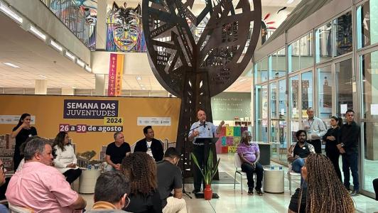 Foto mostra Fuad Noman durante agenda de campanha em Belo Horizonte