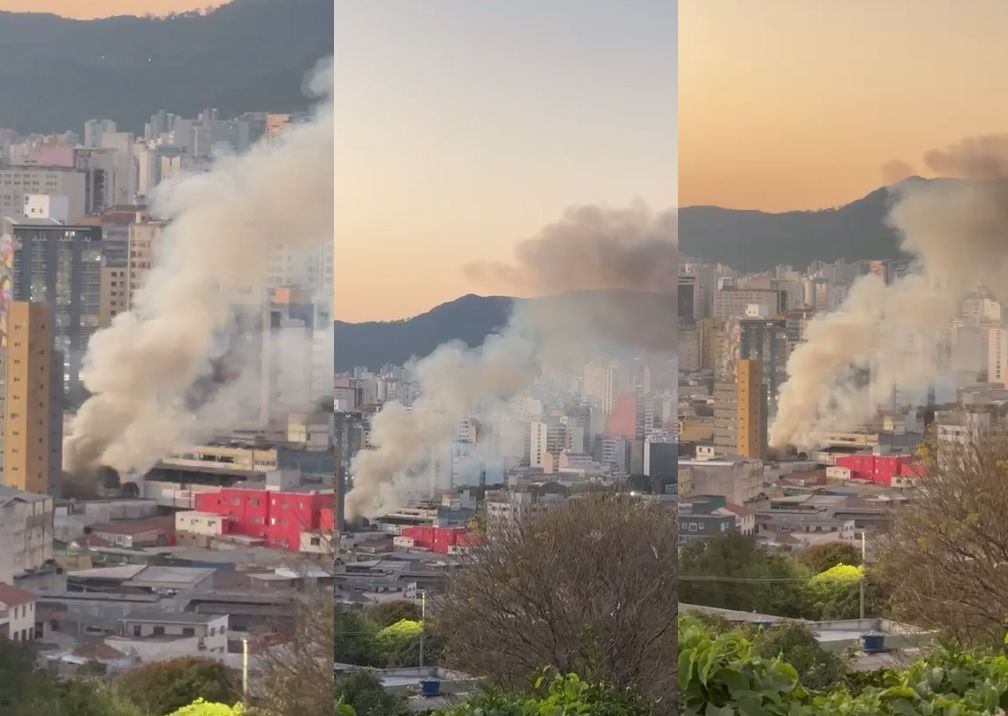 Incêndio atinge imóvel  na região Noroeste de BH; fumaça é vista de vários pontos da cidade