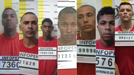 Fotos mostram fugitivos do Presídio do Palmital, em Santa Luzia, na região metropolitana de Belo Horizonte