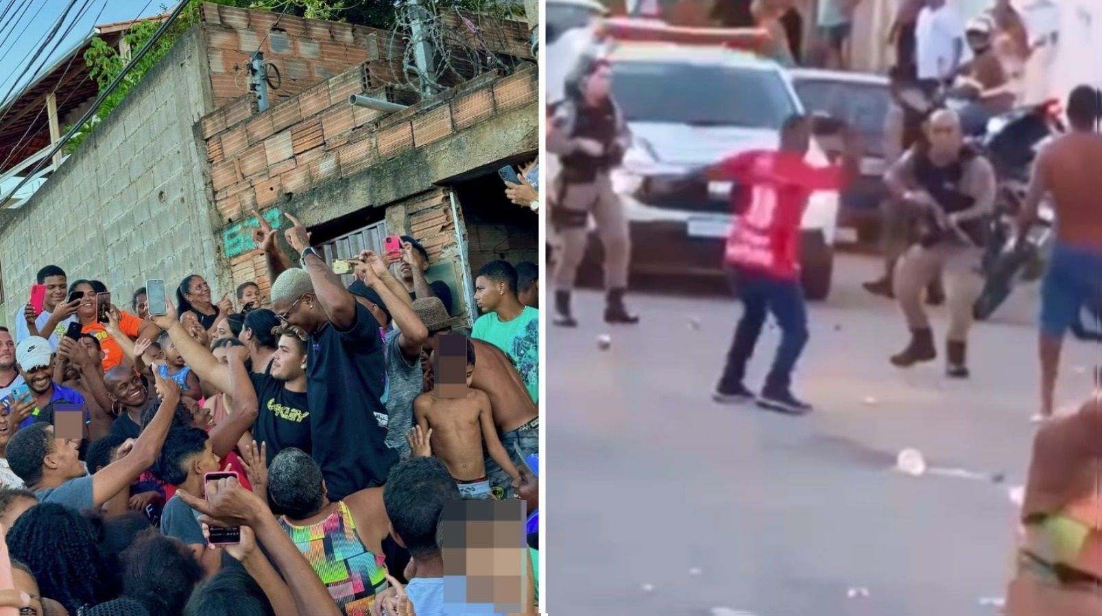 Vídeo: funkeiro que prometeu jogar R$ 10 mil em cidade de MG é detido após confusão