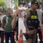 Vídeo: suspeito de furto é preso na Feira Hippie e acaba 'zoado' por populares