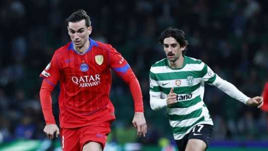Lance da partida entre Sporting e PSG pela Champions League