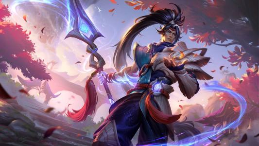 Splash art oficial da skin Xin Zhao Provações do Crepúsculo