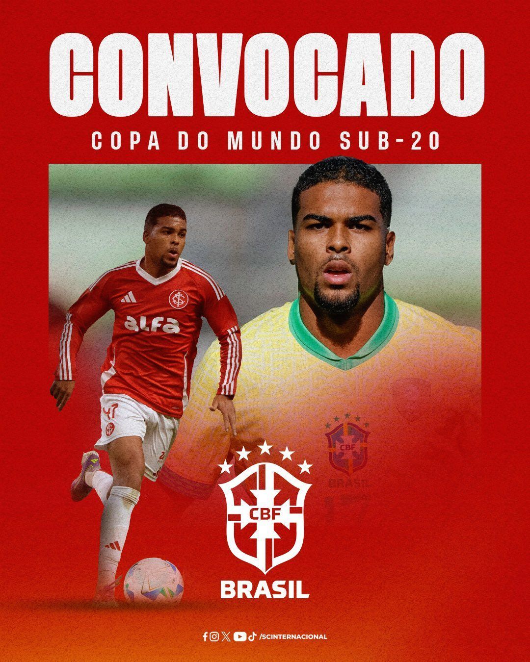 Jovem do Inter é convocado pela Seleção Brasileira para o Mundial Sub-20