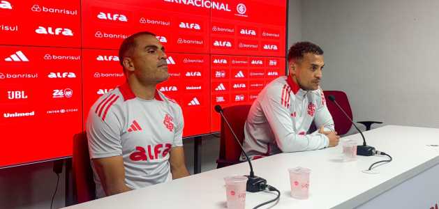 À esquerda, Gabriel Mercado, e à direita, Alan Patrick, líderes do elenco do Inter