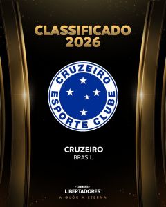Cruzeiro classificado para Libertadores