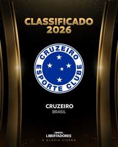Cruzeiro classificado para Libertadores