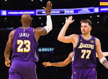 LeBron James e Luka Doncic brilaharam na vitória dos Lakers