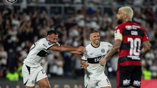 Gabigol durante a partida contra o Olimpia, pelo Flamengo, na Libertadores