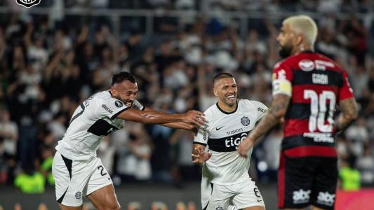 Gabigol durante a partida contra o Olimpia, pelo Flamengo, na Libertadores