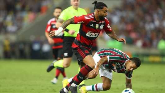 Gabigol em ação no Fla-Flu da Copa do Brasil
