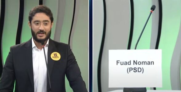'Candidato ausente': Gabriel Azevedo faz pergunta a Fuad Noman (PSD), que não compareceu ao debate