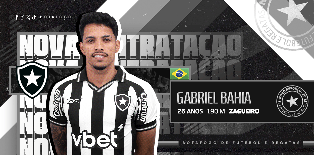 Botafogo anuncia contratação de zagueiro Gabriel Bahia