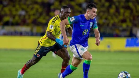 Gabriel Martinelli fez o gol do Brasil, mas que não evitou a derrota na Colômbia