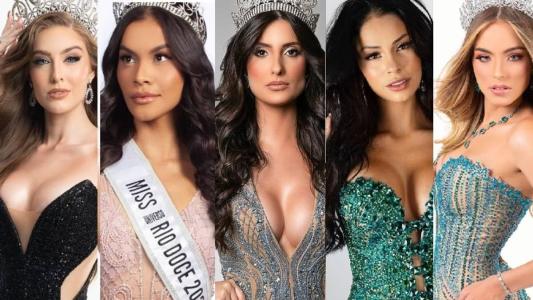 Gabriela Botelho (Miss BH), Thaís Oliveira (Miss Rio Doce), Isadora Groppo (Miss Leopoldina), Tatiana Gonçalves (Miss Patos de Minas) e Manu Ramos (Miss Teófilo Otoni)