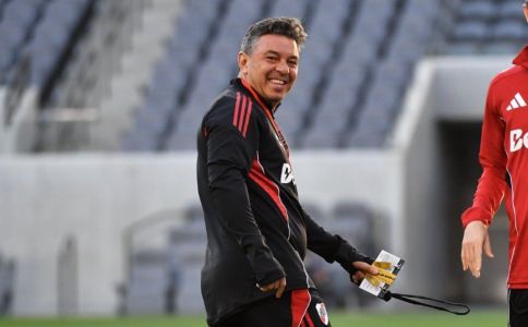 Marcelo Gallardo durante treino do River Plate para o Mundial de Clubes da Fifa