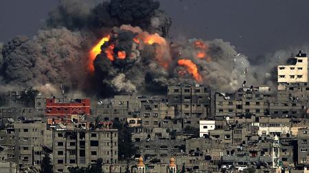 Destruição em Gaza • Mohammed Saber/Agência Lusa/Direitos Reservados/Divulgação