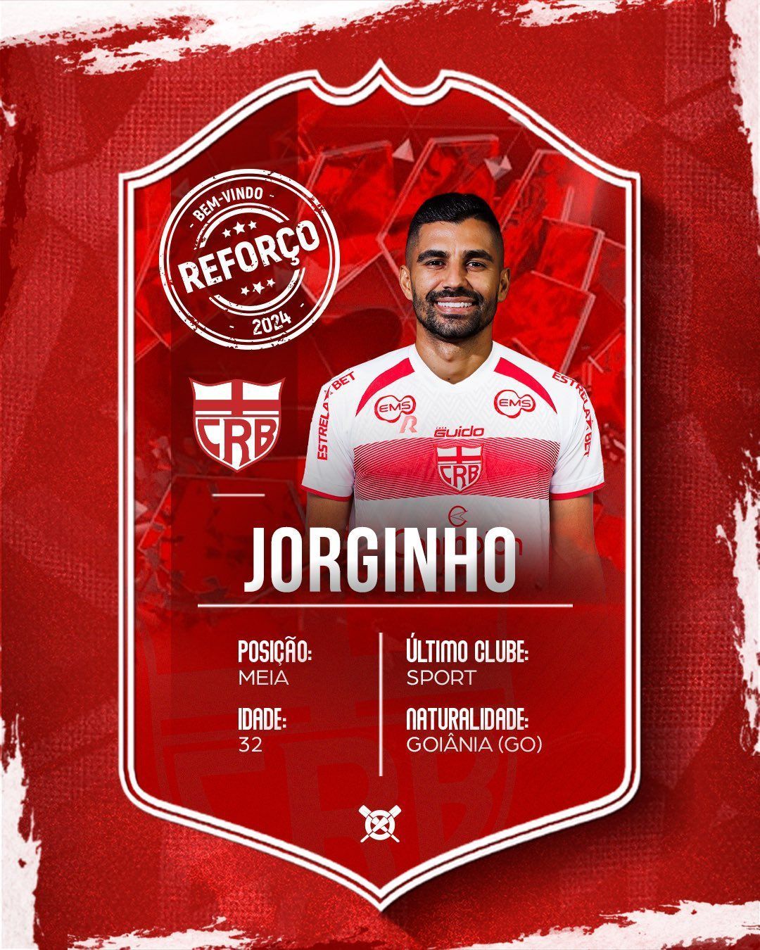 CRB oficializa a contratação do meio-campista Jorginho, ex-Sport