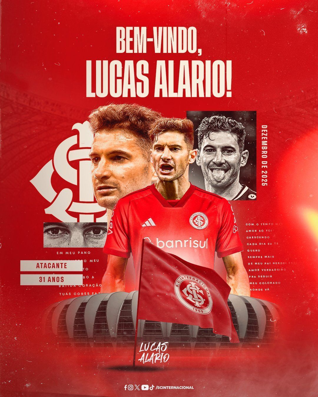 Inter anuncia contratação do atacante Lucas Alario