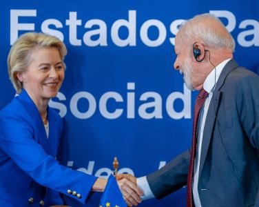 Presidente da Comissão Europeia, Ursula von der Leyen, e o presidente Luiz Inácio Lula da Silva