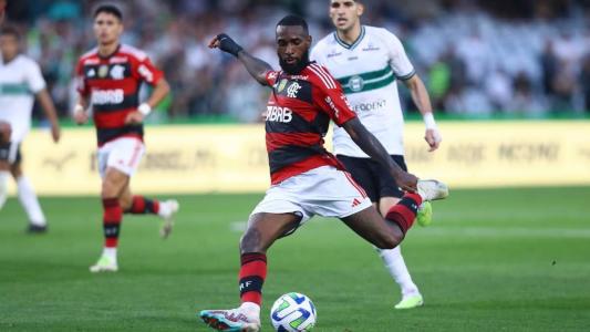 Gerson fez o gol da vitória do Flamengo sobre o Coritiba, neste domingo
