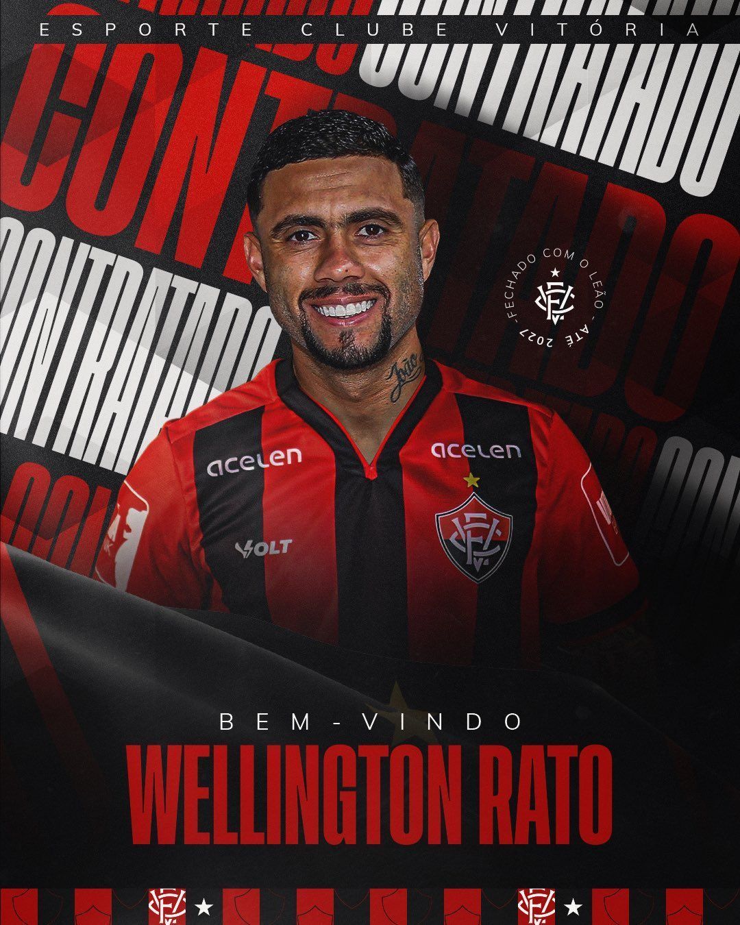Vitória oficializa contratação de Wellington Rato, ex-atacante do São Paulo