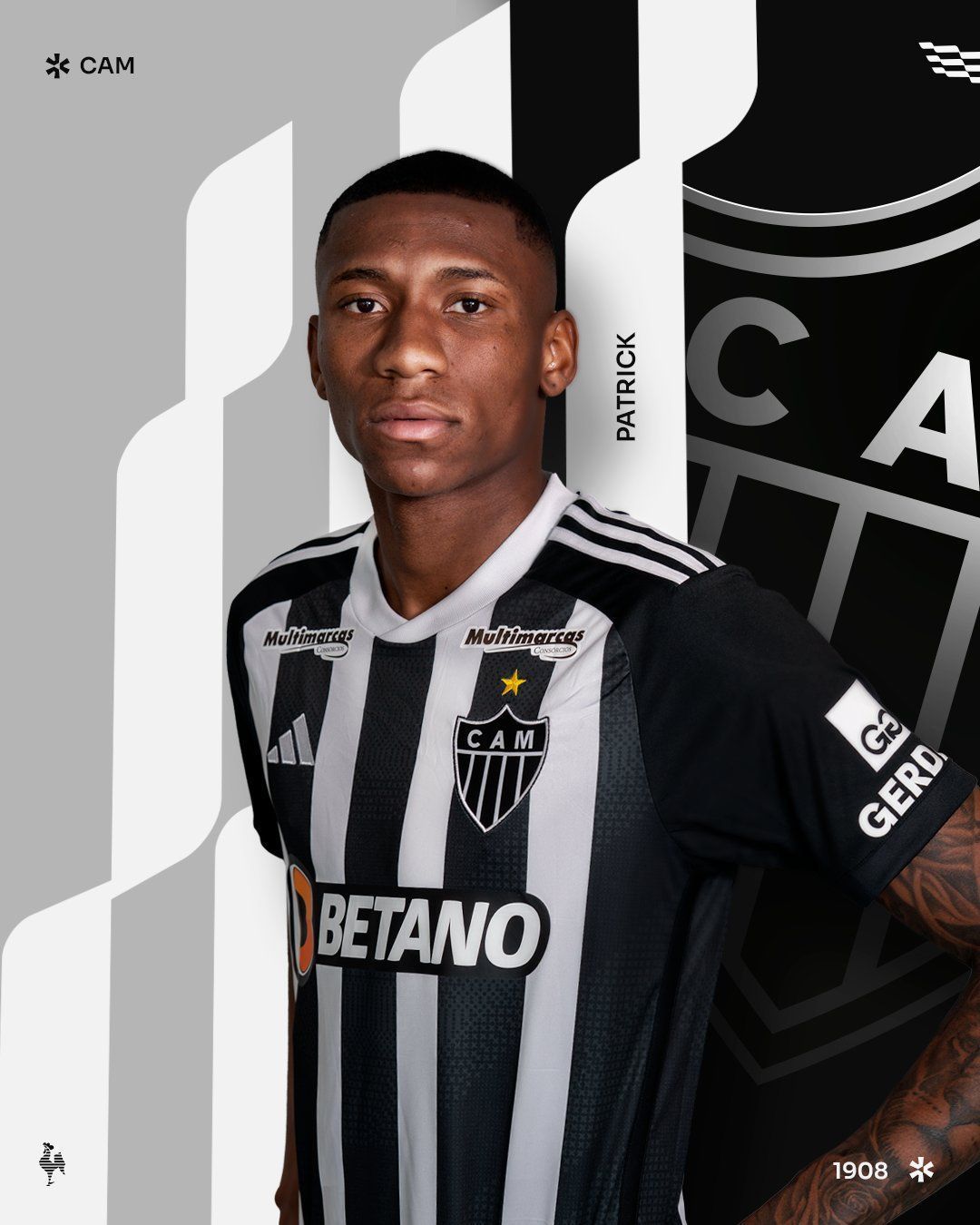 Atlético anuncia contratação do volante Patrick, ex-Palmeiras