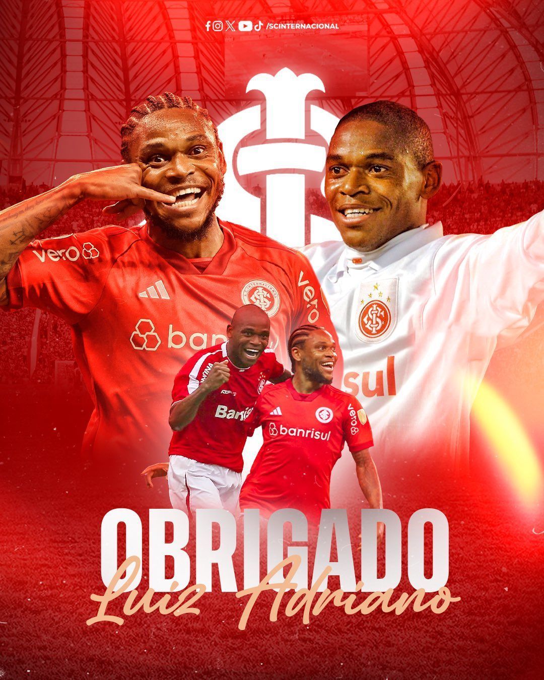 Inter oficializa saída do Luiz Adriano; centroavante assinou com o Vitória