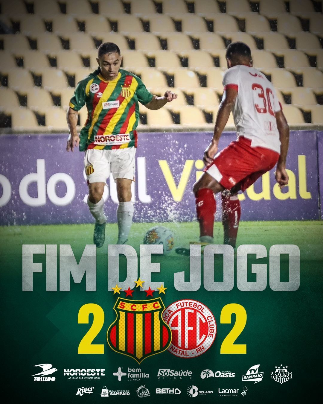 Sampaio Corrêa e América-RN ficam no empate em jogo pela Copa do Nordeste